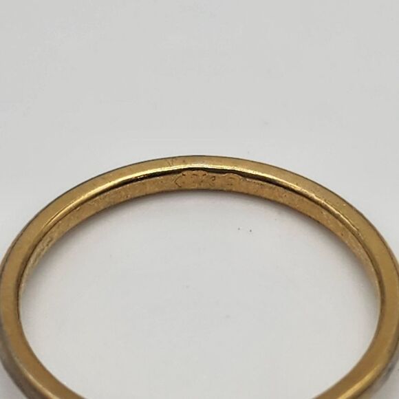 Vintage Uncas Gold Tone & Cubic Zirconia Solitaire Ring - Picture 7 of 8